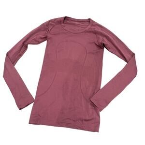 Lululemon Athletica Pink Long Sleeve Workout Shirt Size 4